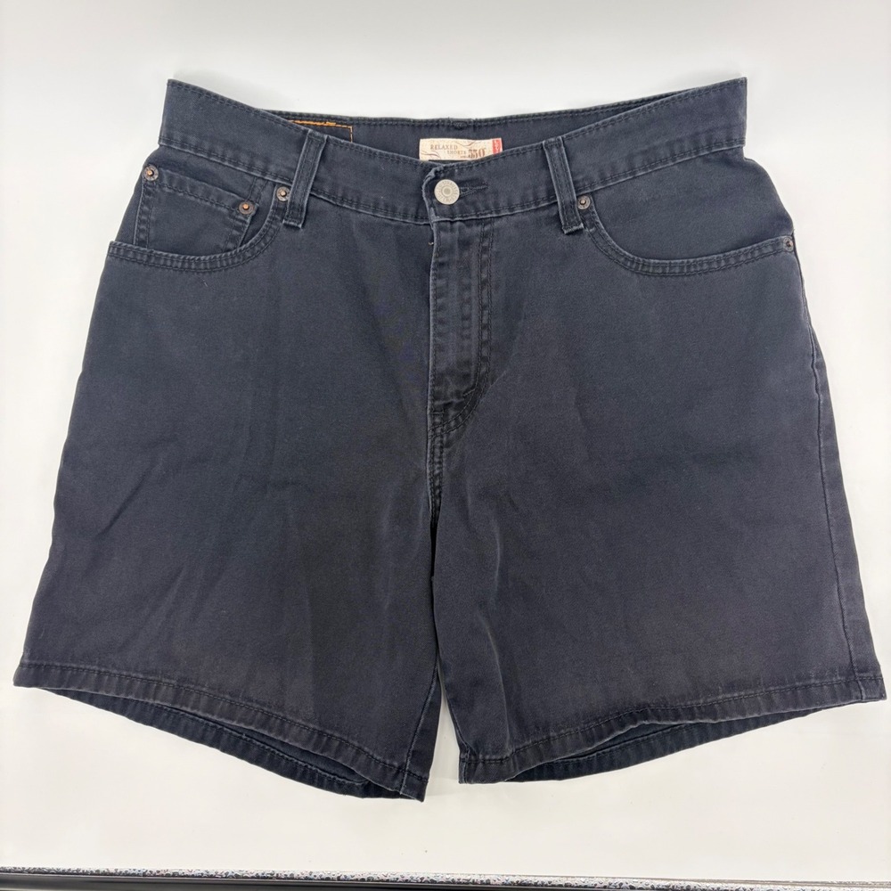 Levi's 550 Relaxed Shorts Womens 10 Black Denim Mid Rise Stretch Cotton